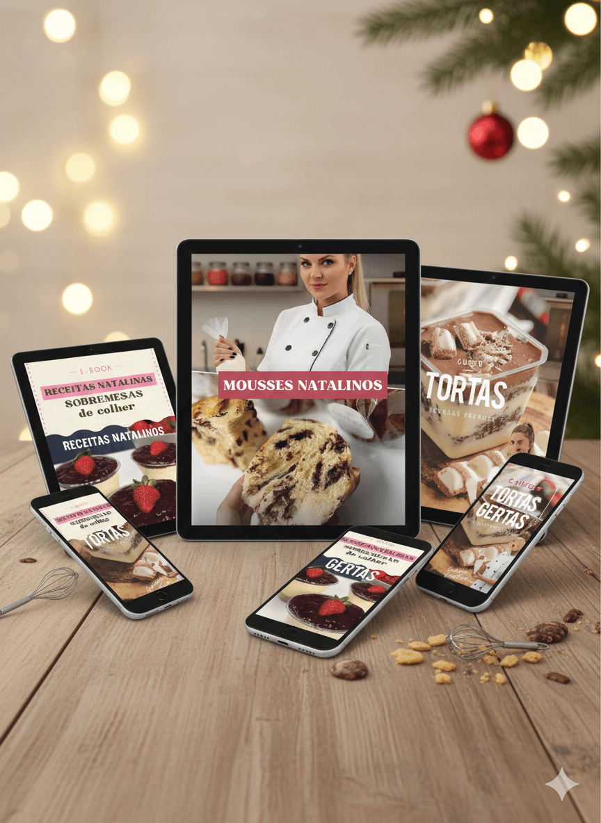 Mockup com as capas dos 6 ebooks do pacote Natal Lucrativo